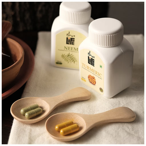 Neem & Turmeric Veg Caps Comb Pack, 100 pcs each (Exp. Date 02/2027)