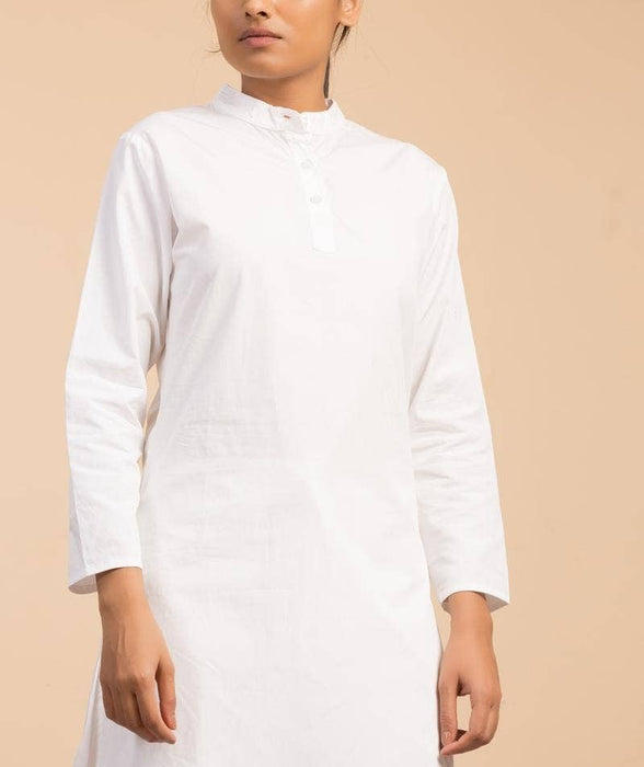 Traditional Organic Cotton Kurta for Women, White