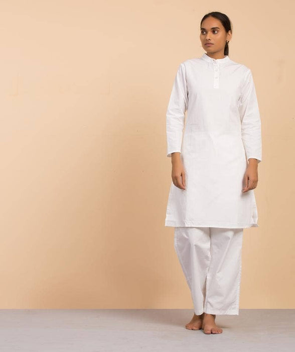 Traditional Organic Cotton Kurta for Women, White