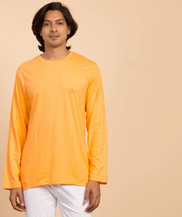 Organic Cotton Long Sleeve Unisex T-Shirt, Orange