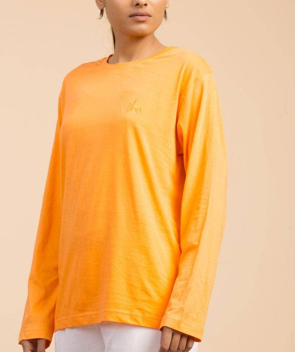 Organic Cotton Long Sleeve Unisex T-Shirt, Orange