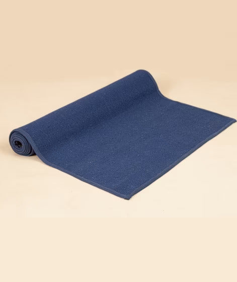 Cotton Rug Yoga Mat Back Rubberized - Blue