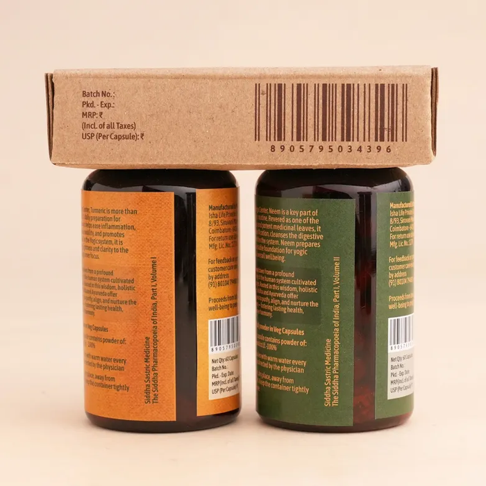 Neem & Turmeric Veg Caps Comb Pack, 60 pcs each (Exp. 11/2027)