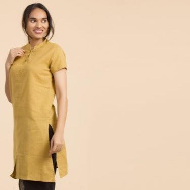 Organic Women AUM Kurtha - Mustard