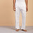 Men’s Organic Cotton Sadhana Pyjama. Solid white. Breathable fabric. Comfortable for Sadhana.