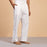 Men’s Organic Cotton Sadhana Pyjama. Solid white. Breathable fabric. Comfortable for Sadhana.
