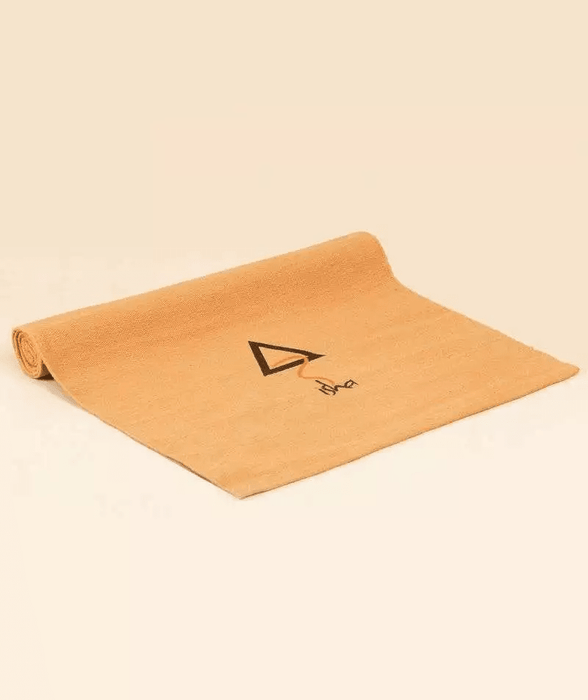 100% Cotton Rug Yoga Mat - Orange. Eco-friendly. Washable. For Yoga And Exercise.