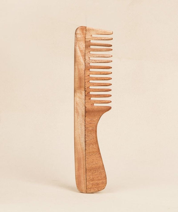 Handmade Neem Wood Comb (Handle model)