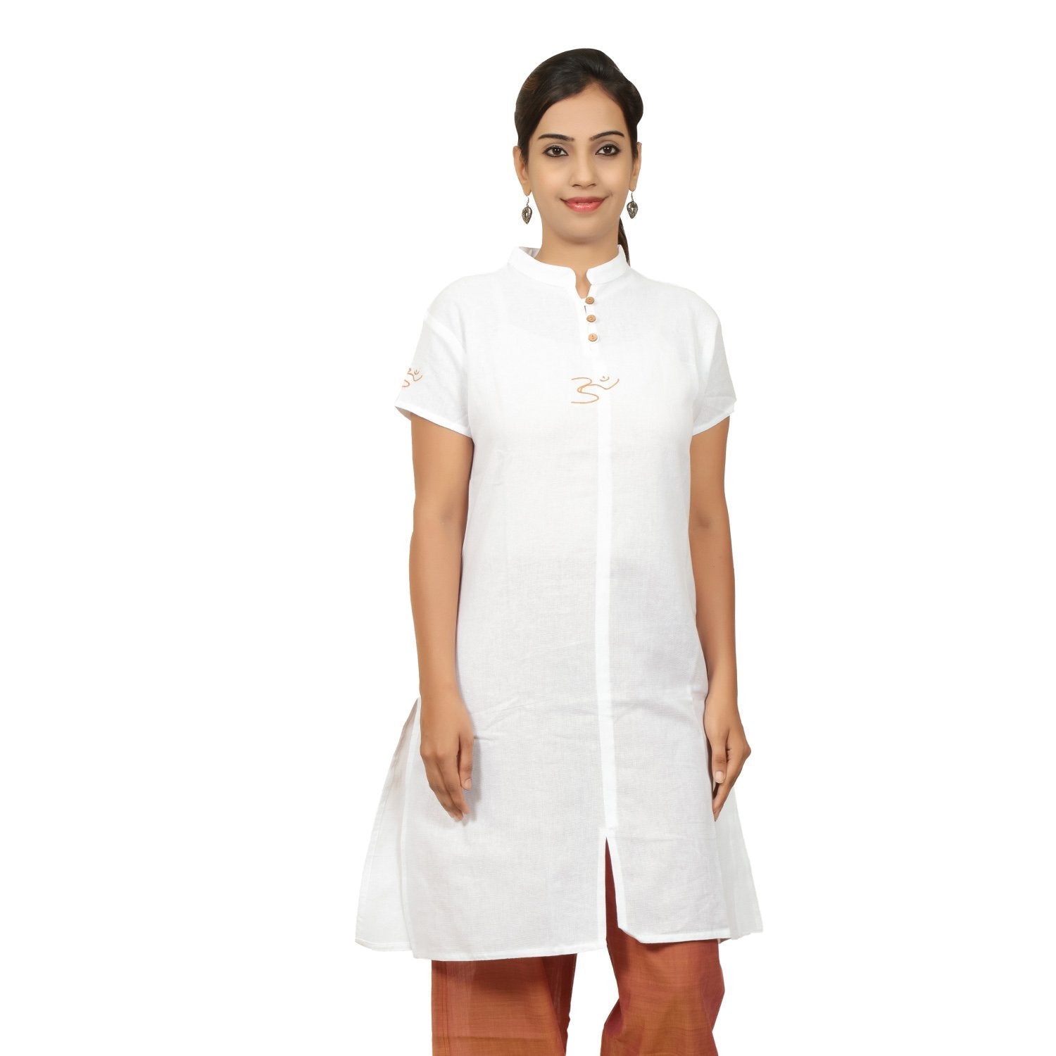 White Organic cotton women Kurta - COTTON WEAR – Upasana Auroville