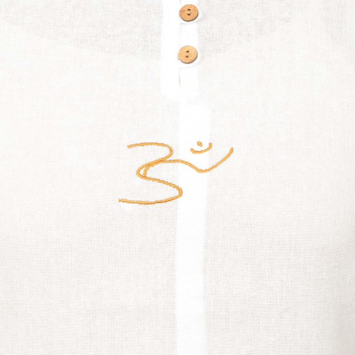 Women White Embroidered AUM Kurta - Organic Cotton - Isha Life AU