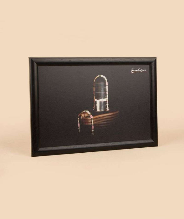 Dhyanalinga Photo - Black 8x12 (With Frame)