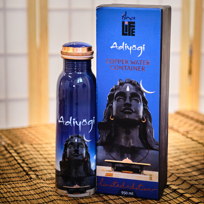 Adiyogi Copper Water Bottle, 950ml Limited Edition