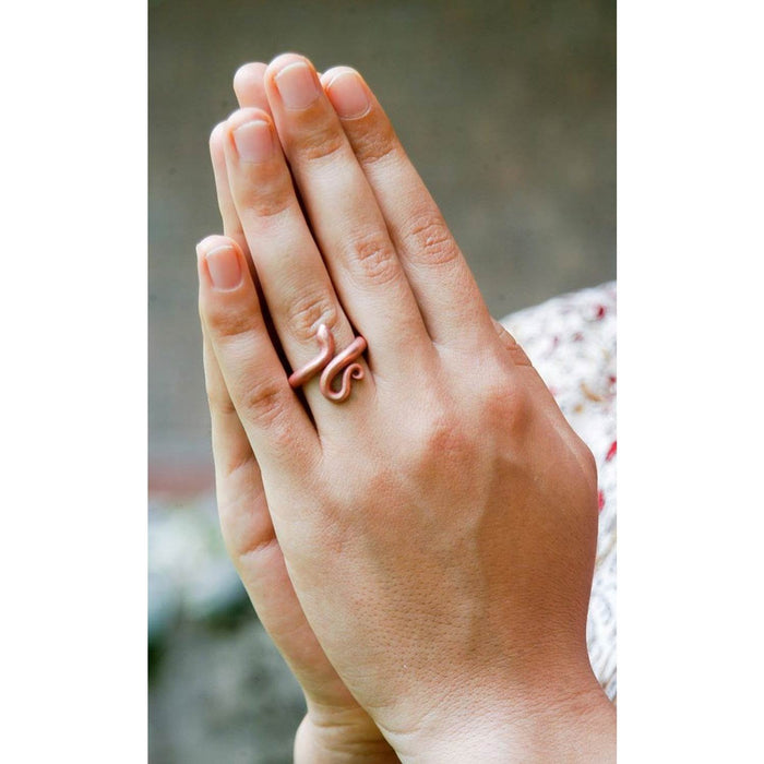 Handcrafted Copper Ring – 2 Mountains 2 Streams