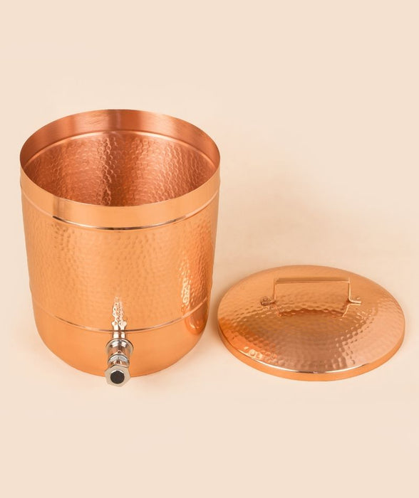Copper Storage Pot with Iron Stand, 8 Litres